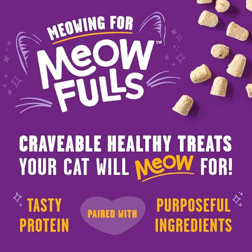 Image of Stella & Chewy's Meowfulls Freeze Dried Cat Treats - Chicken & Chicken Liver Recipe - Raw Protein with Probiotics & Salmon Oil - 1 Calorie Per Treat - 1.5 Ounce (Pack of 10)