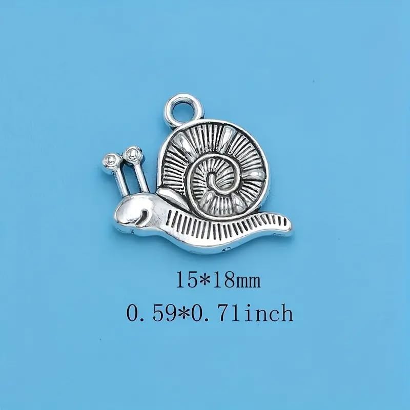 100pcs Ancient Silver Plated Pendant - Lovely Snail Charms Pendants For Jewelry Making Bracelet Necklace DIY Accessories - Image 2
