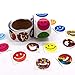 Xiuyer Couleur Sourire Autocollant, Emoji Smiley Sticker Heureux Visage Récompense Autocollants Cercle Dot Étiquette Idéal pour Enfants Enseignant Parent 38x38mm Ronde 2 volumes