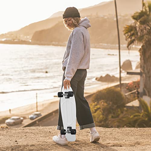 Retrospec Quip Mini Cruiser Skateboard 22.5" And 27" Classic Retro Plastic Cruiser Complete Skateboard With Abec 7 Bearings And Pu Wheels Compact Board With Grippy, Molded Waffle Deck #TOP5