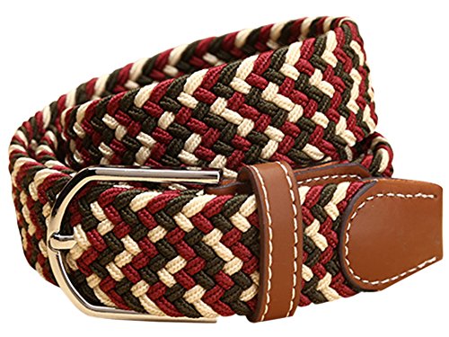 X&F Women and Men's Canvas Stretch Braided Belt Faux Leather Jeans Belts2