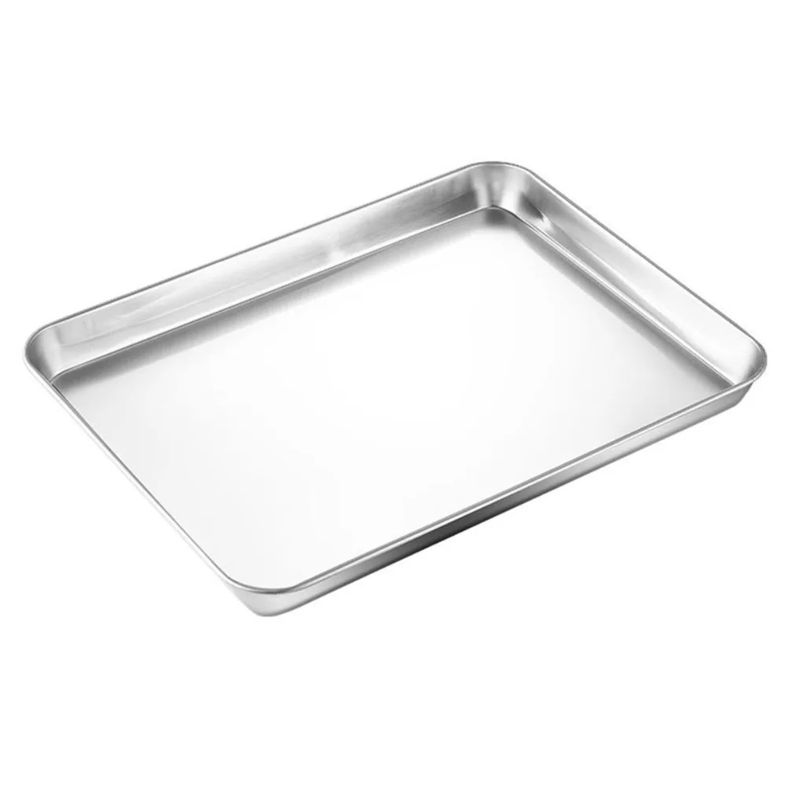 Bandeja para Servir (3 Piezas) de Acero Inoxidable para Pasteles, postres, Frutas, Rectangular (26,5 x 15,5 x 1,2 cm)