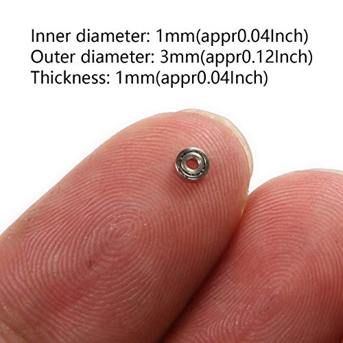 Atoplee 100pcs miniatura 681ZZ 1x3x1mm metallo