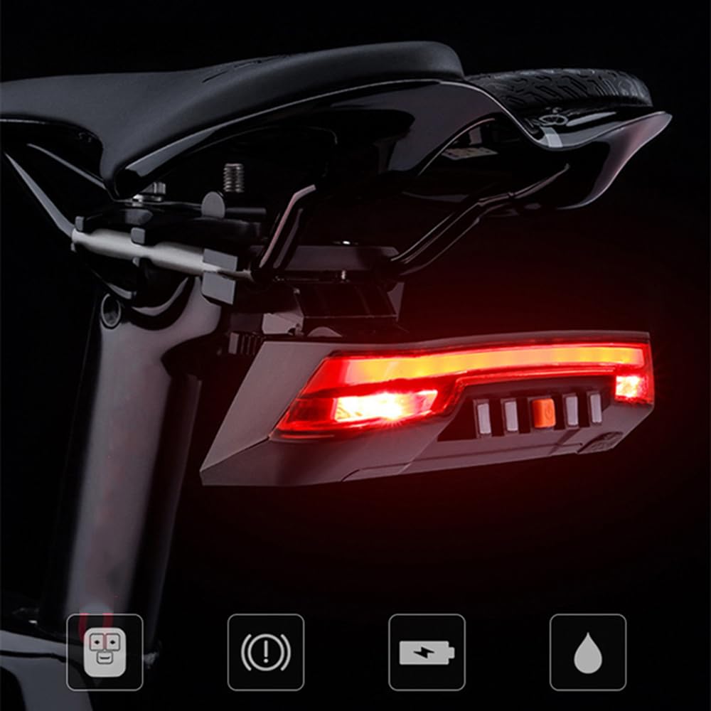 2000Mah Lampa rowerowa Tylna ładowalna lampa rowerowa Indukcyjne hamulec tylny Rowerowe światło LED Pilot zdalnego sterowania Kierunkowskaz Latarnia
