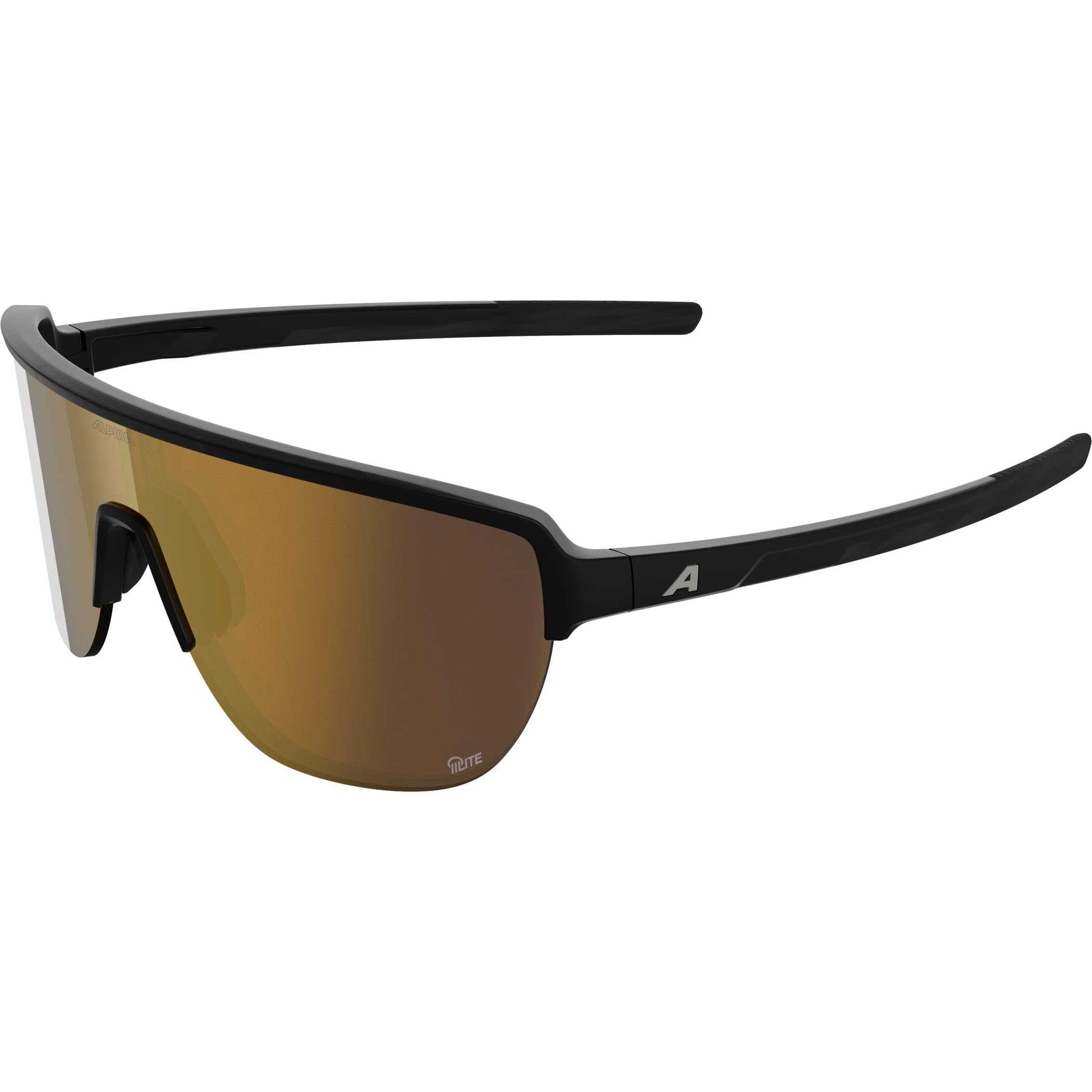 ALPINA RAM II Q-LITE – sportowe okulary dla kobiet i mężczyzn, z soczewkami o wzmocnionym kontraście, lekkie i niezniszczalne, do jazdy na rowerze - black matt (gold) - M