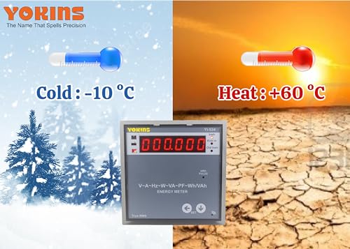 Image of YOKINS YI-534, Digital Three Phase multifunction Energy(kWh) meter, AC 5A CT Selectable, and 500V PT Selectable, 96x96sqmm