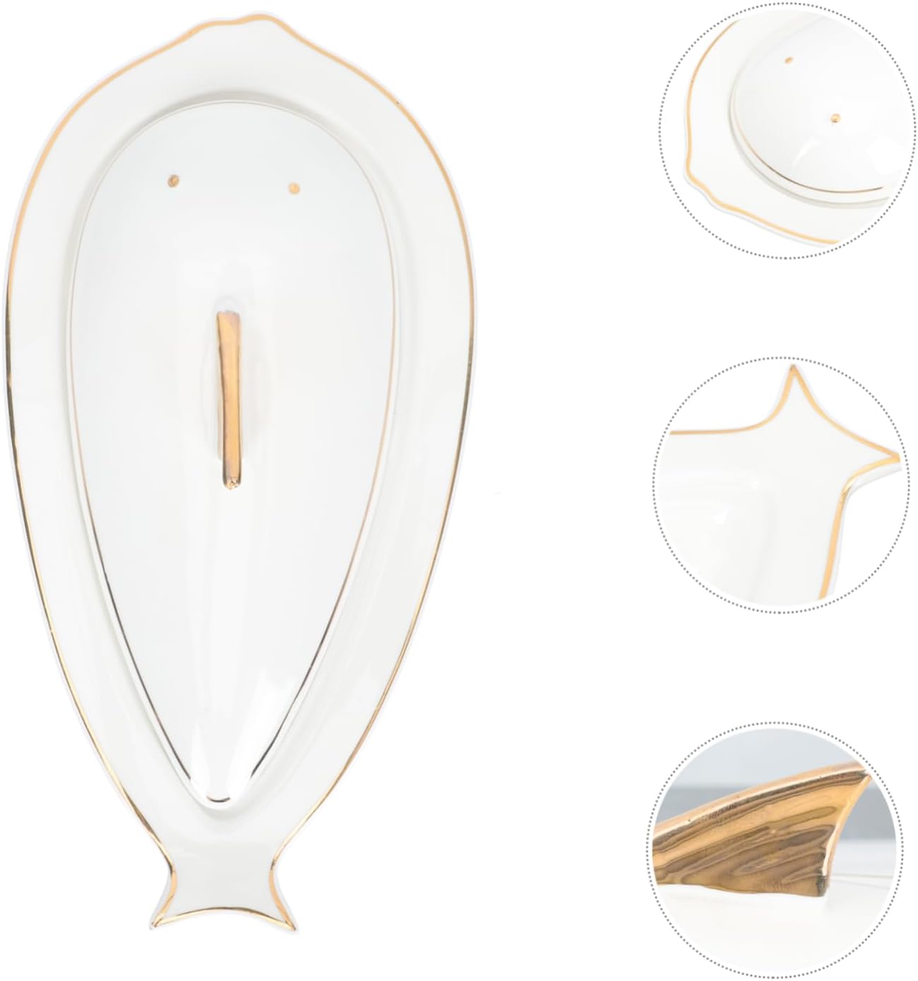 Elegant Ceramic Seafood Serving Plate with Lid Small for Restaurant Use Food Grade Easy to Clean Decorative Tableware for Fish and Seafood Dishes