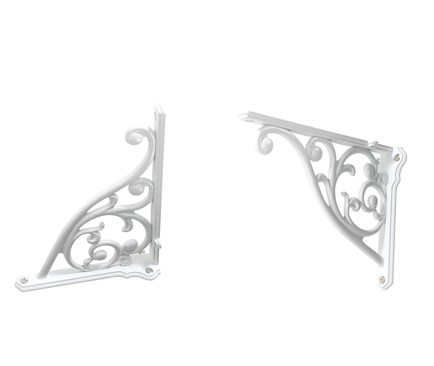 ZAUYX Heavy Duty Solid Stand,6 Inch 4 Pack White,Right Angle Wall Panel Support Bracket,Decorative Shelf Bracket,Heavy Duty Vintage,Wall Mount Support DIY - Shelf Hardware Included
