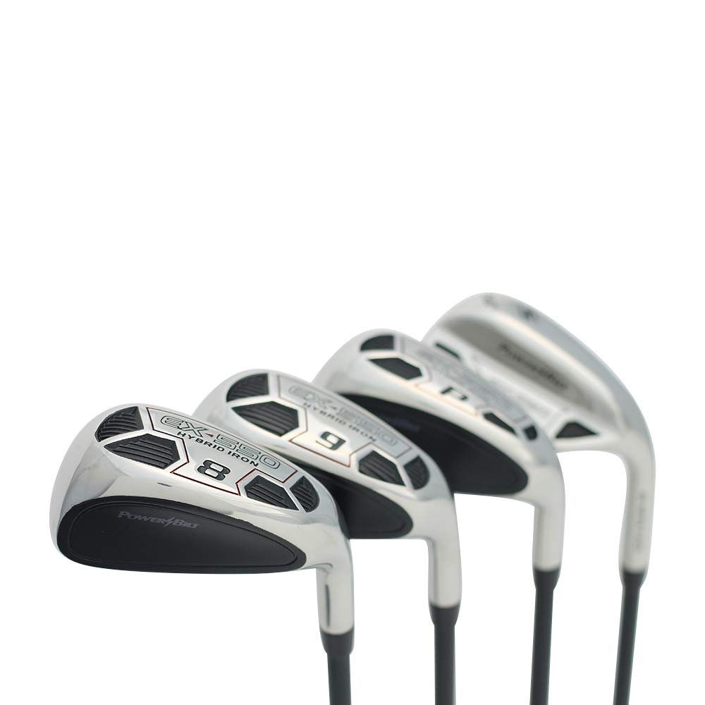 Men’s Powerbilt Golf EX-550 Hybrid Iron Set, which Includes: #8, 9, PW +SW Senior Flex Right Handed Utility “A” Flex Club