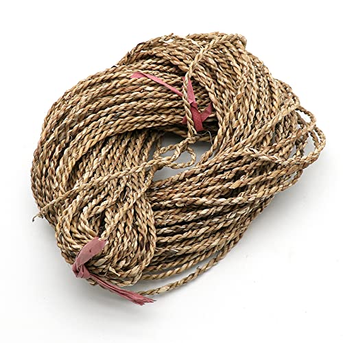 50M di corda in giacinto d'acqua e paglia di larghezza 5MM, intrecciata a mano, materiale in erba, trecce di rattan, lavorata a maglia, per riparazione di sedie, cestino decorativo