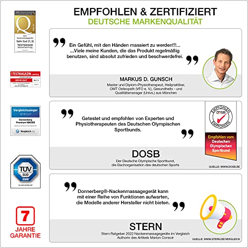 Donnerberg® DAS ORIGINAL Nackenmassagegerät München Massagegerät Nacken Schulter Rücken Massage 4D VIBRATION Nackenmassagegerät TÜV 7 Jahre Garantie - Image 7
