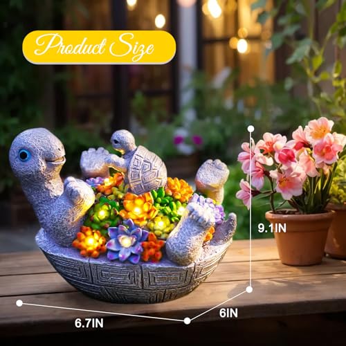 Twinbling TB73 Solar Garden Turtle Statues With 8 Led Lights, Weather -Resistant, Outdoor Decor thumb #3