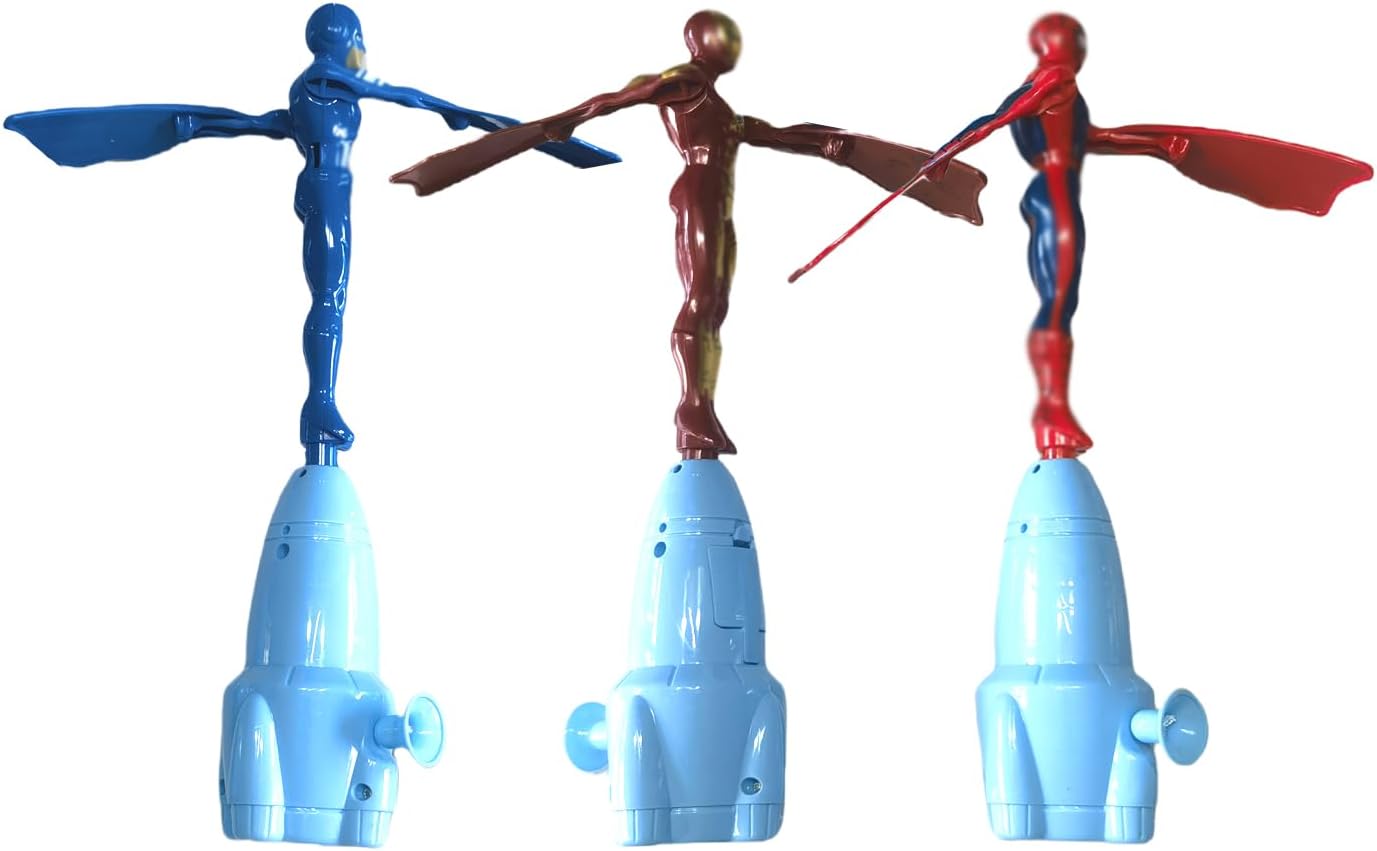 HENRYZH 3Pcs Super Hero Flying Toy Cool Drawstring Toy Boys and Girls Indoor and Outdoor Toys Outdoor Games Birthday