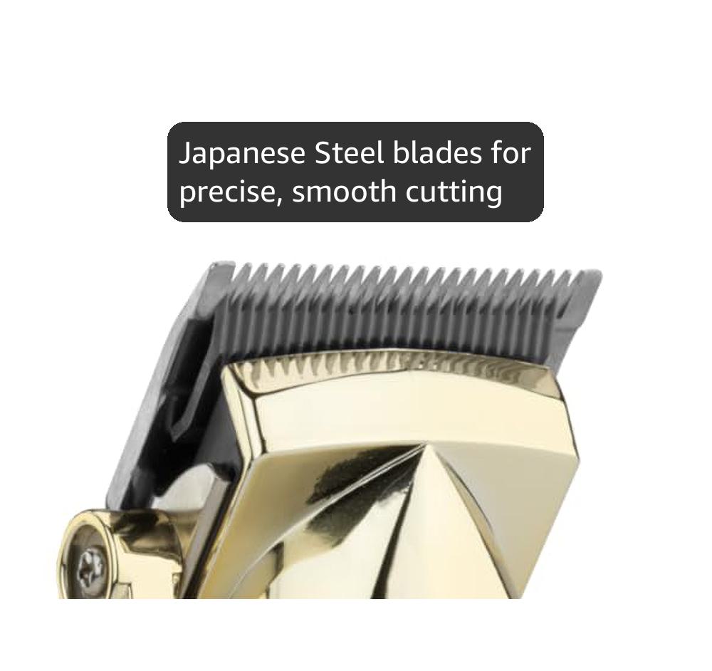 BaByliss Super-X Metal Series, Cordless Hair Clipper - Japanese Steel Blades, 10 Comb Attachments, 2 Tapered Guides, Lithium Battery, Digital Display, Metal Body, Blue/Gold, E992U