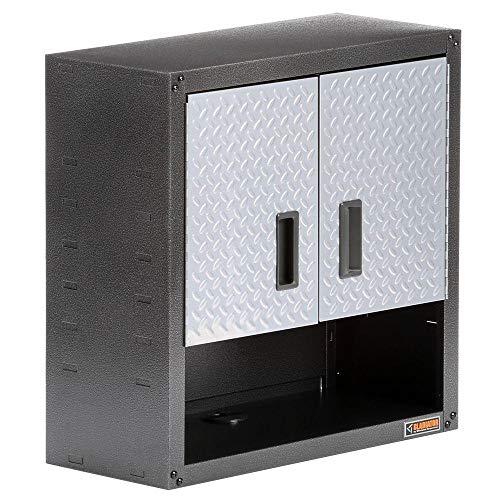 Gladiator GAWG28KDYG Ready-to-Assemble 3/4 Wall GearBox Steel Cabinet, Silver Tread