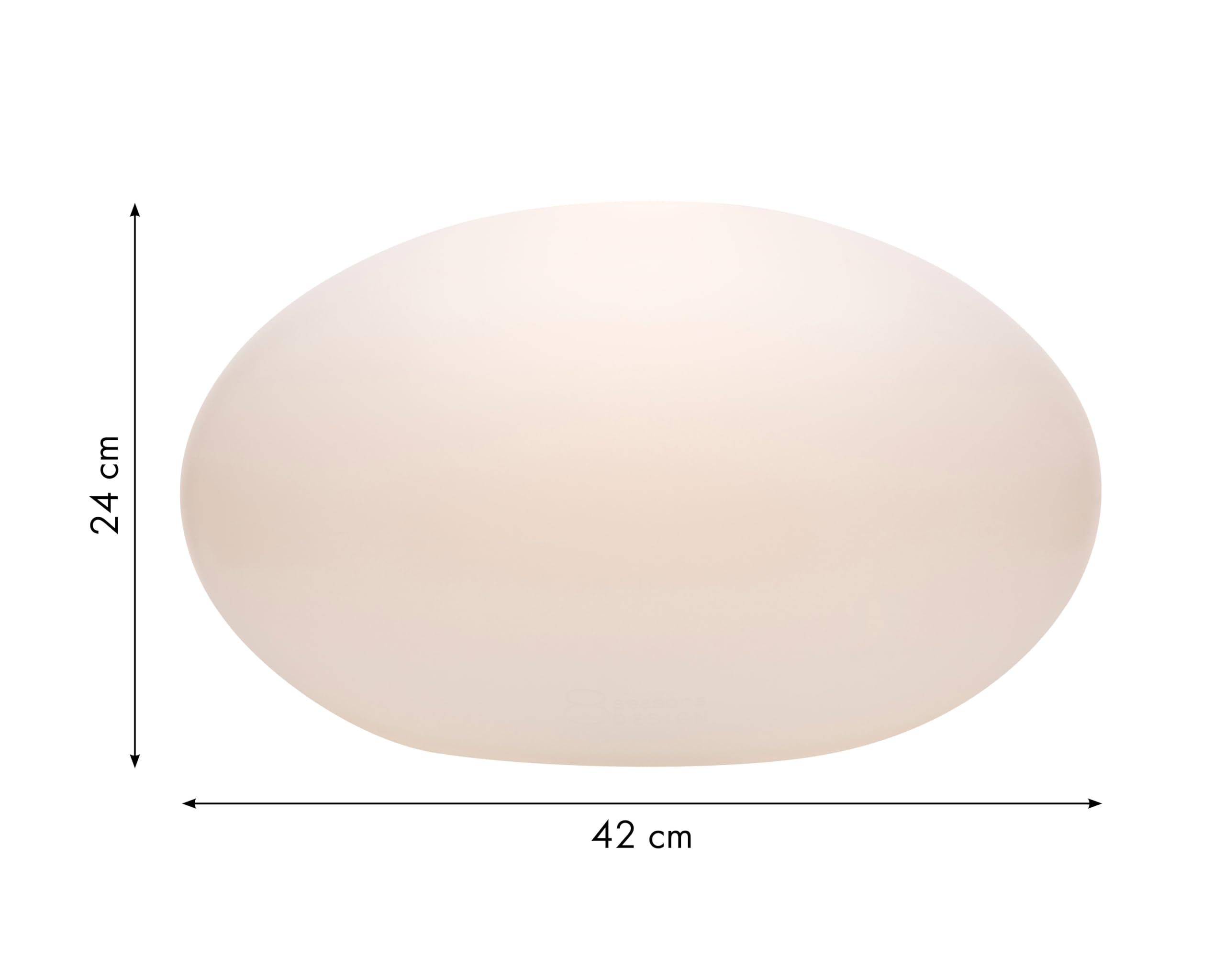 8 seasons design Shining Eye, ovale LED Kugel 42 x 24 cm (weiß), E27 Fassung inkl. Leuchtmittel in warmweiß, Leuchtkugel für außen und innen, Garten, Balkon, Terrasse