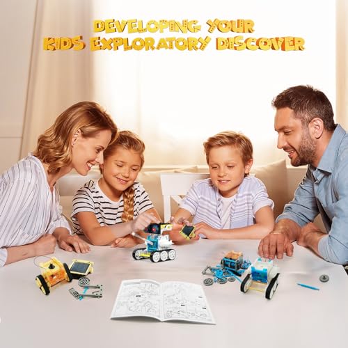 Wesfuner 30-in-1 STEM Solar Robot Kit Toys, 243 Pieces Educational Building Science Experiment Kit for Kids Aged 8-12, Birthday Gifts Kids Aged 8 9 10 11 12 13 Years Old(White) by Wesfuner - Image 6