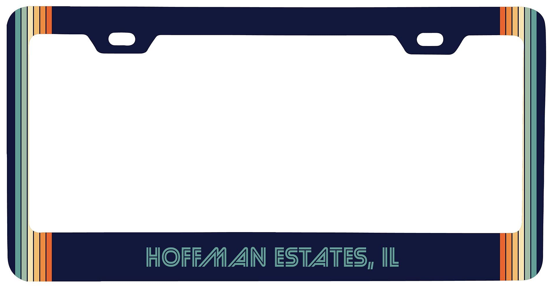 Hoffman Estates Illinois Car Metal License Plate Frame Retro Design