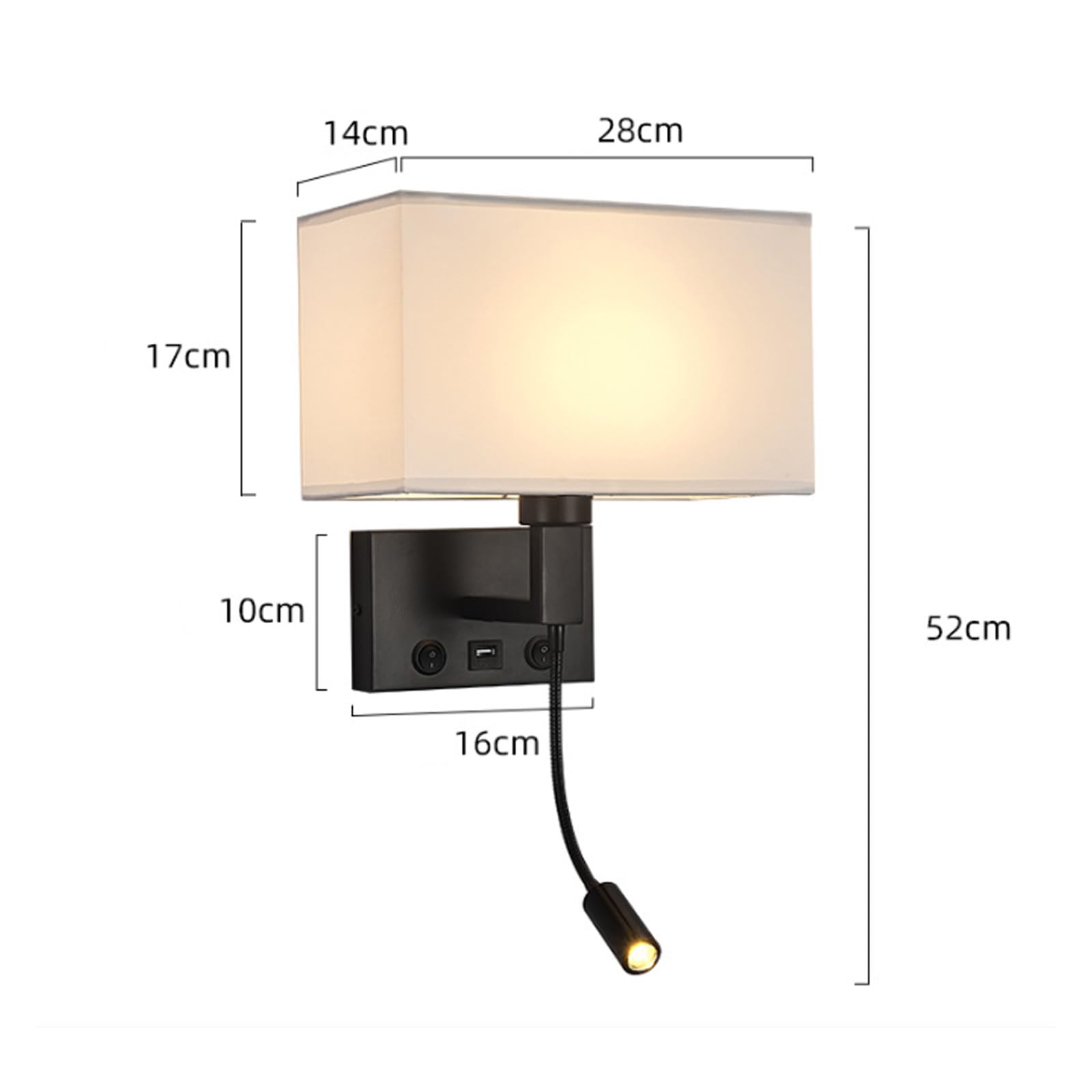 Vintage żelazne kinkiety ścienne LED do wnętrz z przełącznikiem USB port ładowania lampa ścienna kreatywny klosz z tkaniny dekoracja szafki nocnej do czytania w salonie