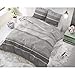 SLEEP TIME Pościel bawełniana Good Morning, 200 cm x 220 cm, z 2 poszewkami na poduszki 60 cm x 70 cm, szara