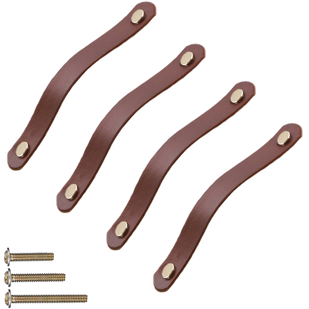 Genuine Leather Drawer Pulls - 4 Pack -7