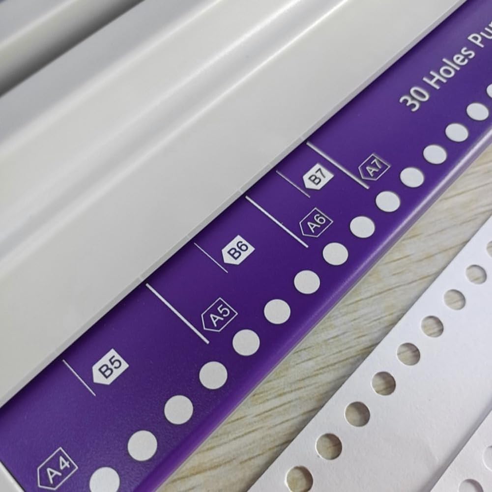 Máquina Encuadernadora con Perforadora de 30 Agujeros, Perforadora Manual para Hojas Sueltas, Encuadernadora Libros A4 A5 A6 A7 B5 B6 B7, Encuadernación en Espiral para Cuadernos