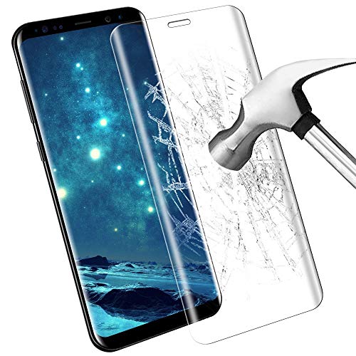 Protector de pantalla ISKIP para Galaxy S7 Edge, vidrio templado Película de cobertura total curvada 4D HD Protector de pantalla de dureza ultra claro 9H para Galaxy S7 Edge [No S7] (Transparente)