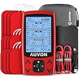 AUVON Dual Channel TENS EMS Unit, Electronic Pulse Massager with 24 Modes for Pain Relief Therapy &...