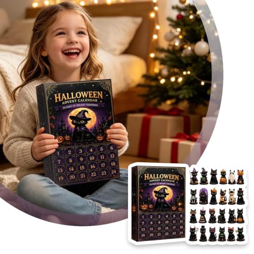 Halloween Cat Advent Calendar 2026, 24 Pcs 2D Fright Acrylic Decorations - image 8