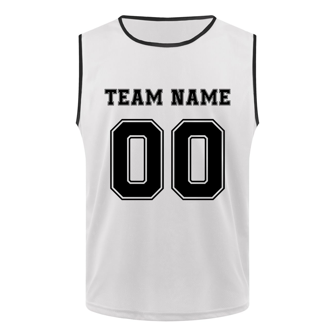 TOPTIE Custom Soccer Pinnies with Numbers Scrimmage Vests, Personalized Mesh Sports Practice Team Jerseys for Soccer-White-Adult