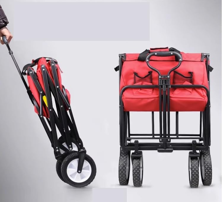 Einkaufswagen, Faltbarer Gartenwagen mit 4 Rädern, für den Außenbereich zum Camping, für die Gartenarbeit und den Strandgebrauch – tragbarer Mehrzweckwagen für einfachen Transport – Bild 5