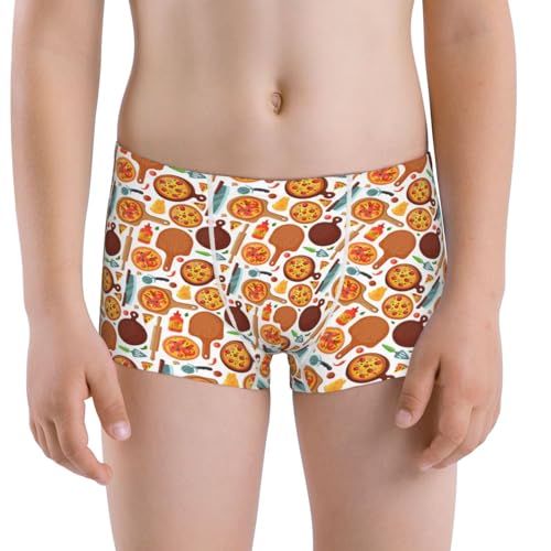 Boys' Cotton Boxer Brief Soft Underwear-Hot Fresh Pizza