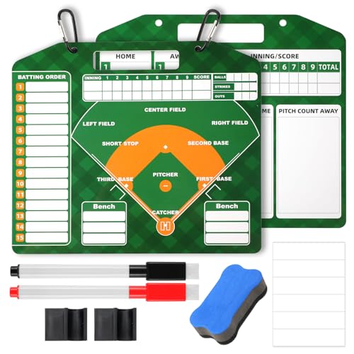 NQEUEPN - Magnetic Baseball Lineup Board, Softball Tactical Board Baseball Training Equipment Set Baseball Dry Erase Board Clipboard for Coaches Coaching Accessories