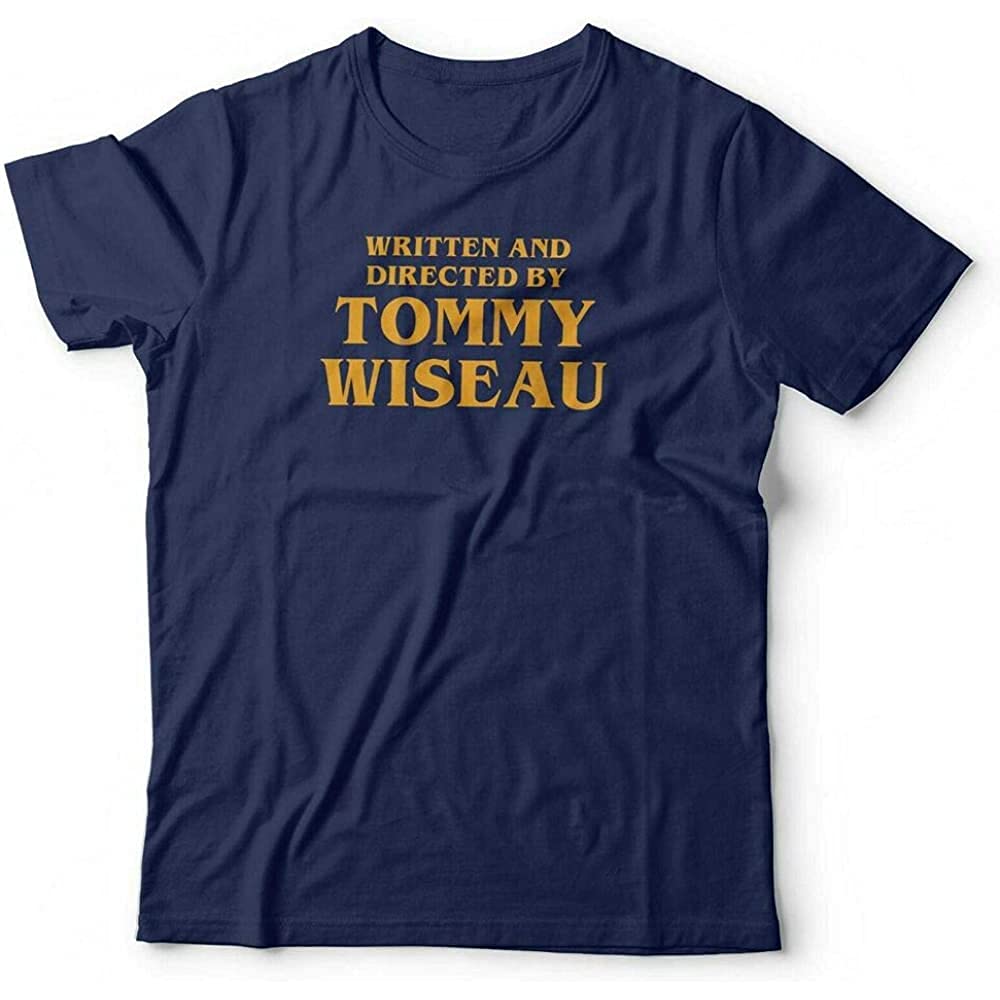 Written and Directed by Tommy Wiseau Tshirt Unisex - Funny, Movies Shirt Top Short Sleeve T-Shirt_13347 Navy
