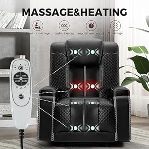 Reclinerchairsetof3theaterseatingwithmassageheatingbreathableleathersofausbportssuitablelivingroomhomeblack Urban Country Home Decor Recliner chair set of 3 theater seating with massage heating breathable leather sofa usb ports suitable living room home black urban country home decor