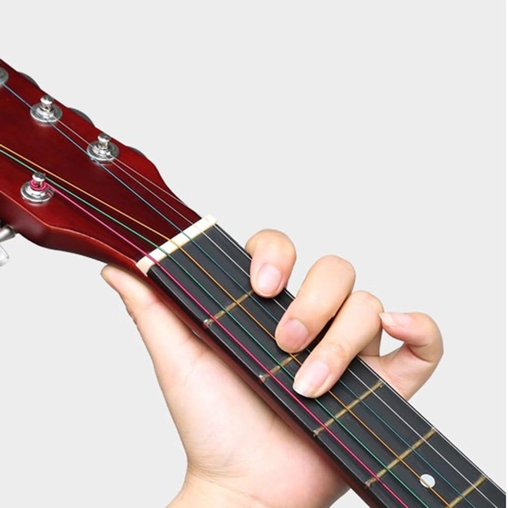 Chitarra acustica da 96 cm, chitarra in legno a 6 corde in acciaio con kit di avviamento, custodia, corde, tracolla, pipa e plettro