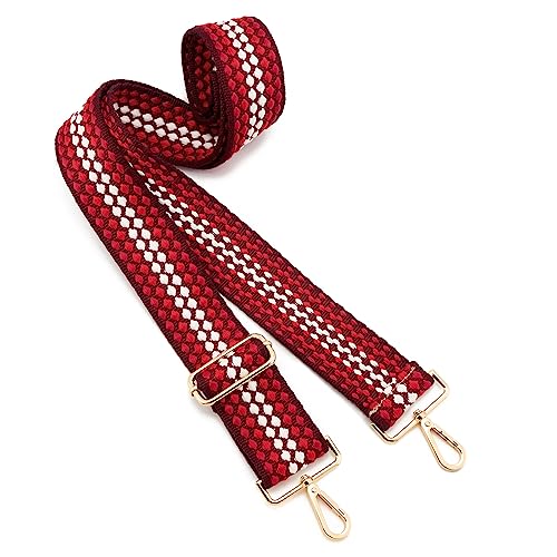 Image of Wide Shoulder Strap Adjustable Replacement Belt Guitar Style Crossbody Bag Handbag Strap Multicolor Canvas Straps(Wide:2in)(Color25)