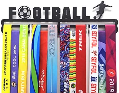 Medal Hangers Awards Holder Medal Rack Medal Display Stand Steel Best Gifts for Sporting Honors Black Football