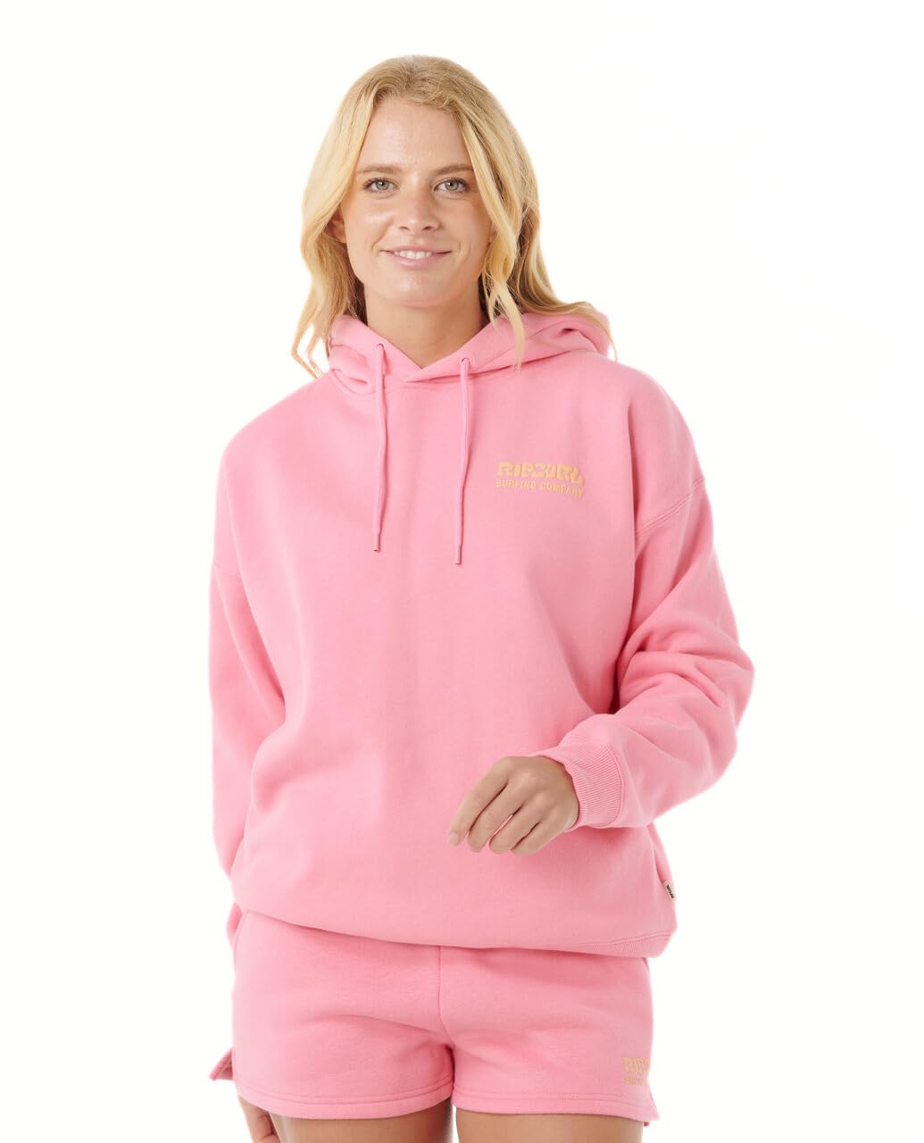 Rip Curl Women's Surf Puff Heritage Hooded Sweatshirt, Pink/Orange 253, XS