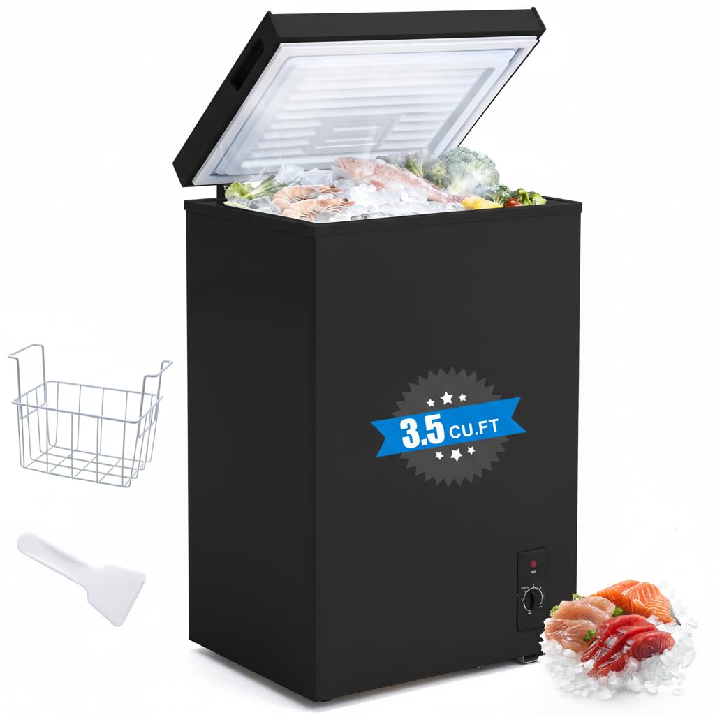 PLENTORA TT100QB 5 cu ft Chest Freezer Black