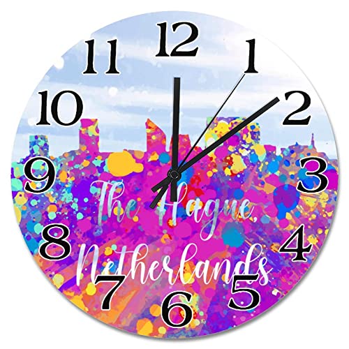Horloge murale en bois 38 cm facile à installer pour salon