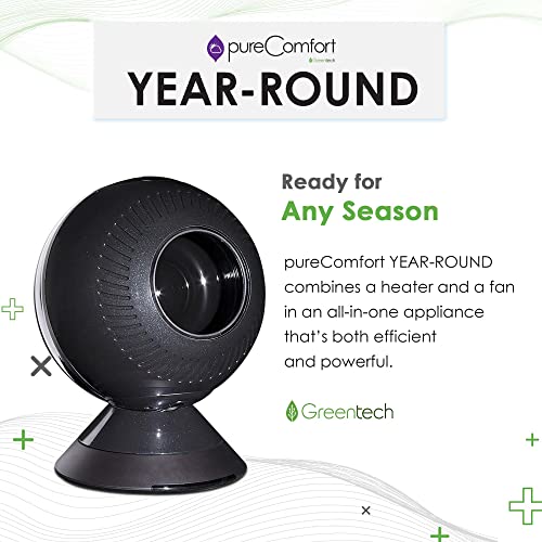 Greentech Environmental Purecomfort Year-Round Oscillating Fan And Heater Combo - Whisper Quiet Fan And Portable Heaters For Indoor Use - 90 Degree Oscillation, 12 Speeds #TOP2