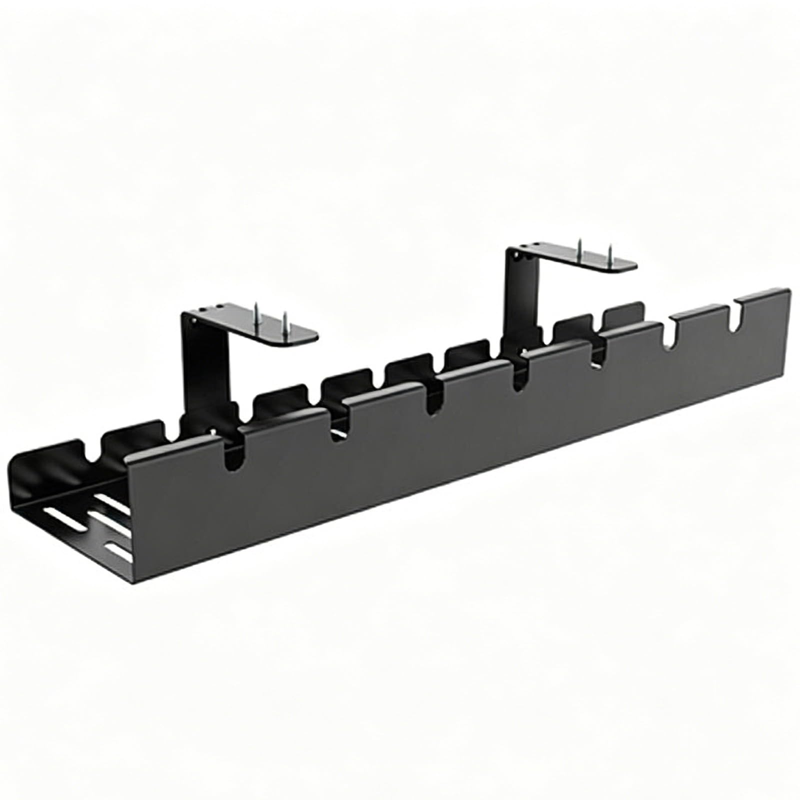 Tacka na Kable pod Biurko, 50 X 12cm, Organizator na Kable do Biurka, Duża Pojemność, Mocowana na Śruby, do Biura Domowego(Black)