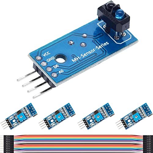DAOKAI 5 uds. Módulos de sensor reflectante infrarrojo IR TCRT5000 3,3-5V Sensor de seguimiento IR Módulo de evitación de obstáculos con cable Dupont para robot de coche