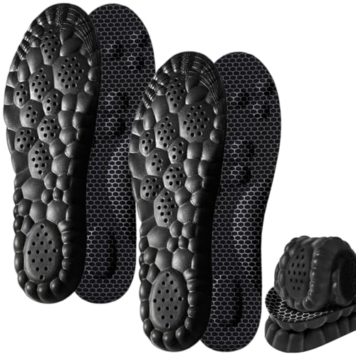 Memory Foam Insoles for Men and Women, 2 pair Cushioning Comfort Shoe Inserts for Work Boots, UK Size 7.0-7.5, Comfort Inner Soles Cushioned Shoe Inserts Replacement Innersoles for Trainers