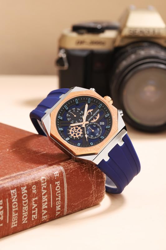 Image of Daniel Hechter Paris Orsay Collection Multifunctional Watch for Men with Octagone Dial and Silicon Strap-DHM1007