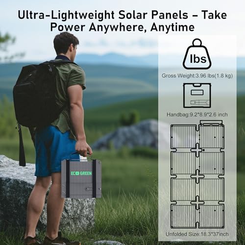 Image of Portable Solar Panel 60W, Monocrystalline 24.8% High Efficiency Foldable Solar Panel, USB C Port, IP65 Waterproof with Kickstand, Solar Panel for Camping RV Backpacking Outdoor Use