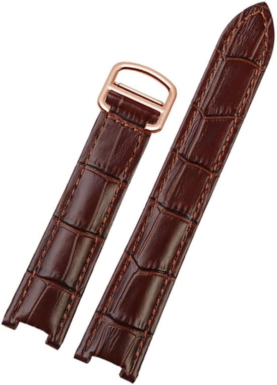18 * 10mm 20 * 12mm Cowhide Leather Strap Concave Brown Black Calfskin Bracelet Folding Buckle For WSPA0009 Watchband
