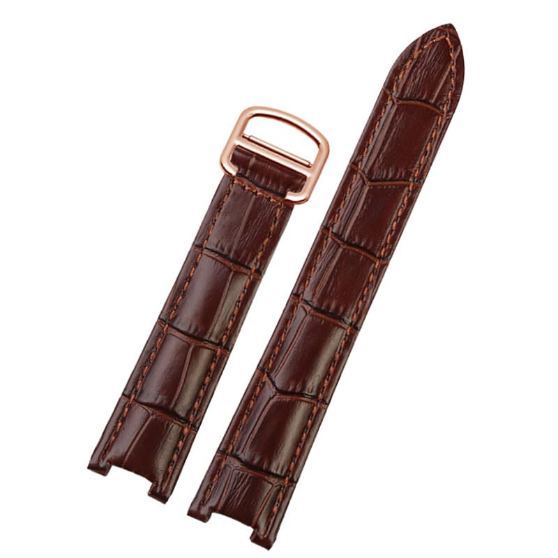 18 * 10mm 20 * 12mm Cowhide Leather Strap Concave Brown Black Calfskin Bracelet Folding Buckle For WSPA0009 Watchband4