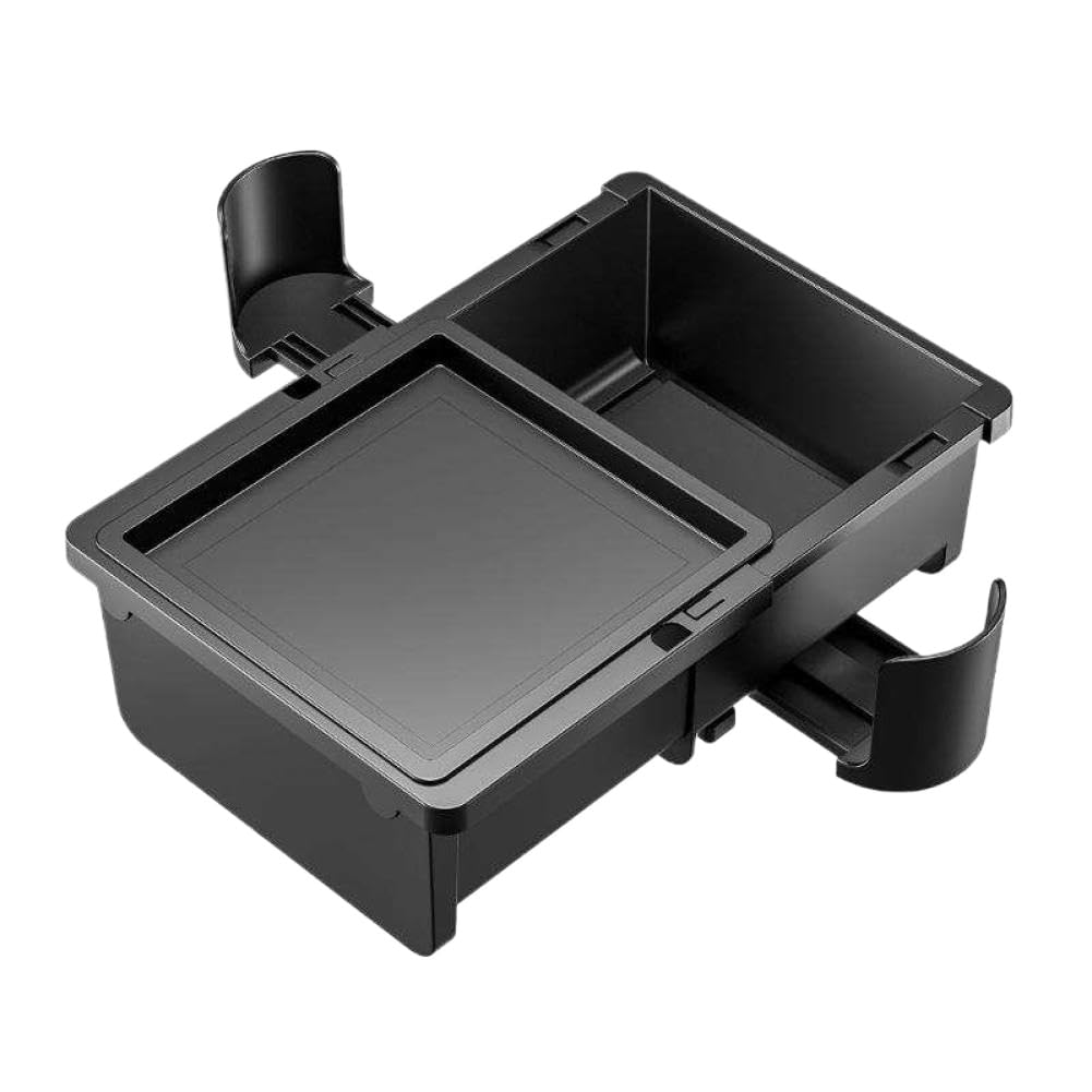 NSPmebTGW ABS Automotive Storage Box With Cup Holders Compatible With Automotive Vehicles(Color Name: Double layer)